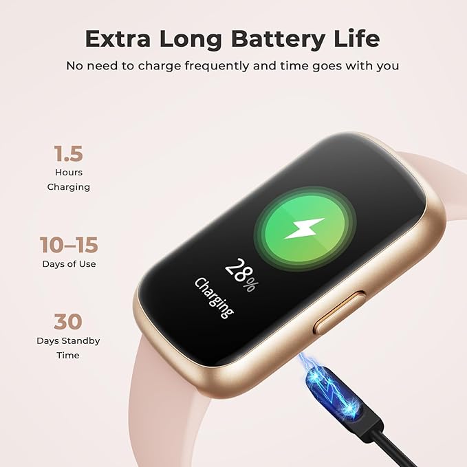 TIFOZEN Fitness Tracker for Women Men, Smart Watch Band with 24/7 Heart Rate Blood Oxygen Sleep Monitor, Calories Step Tracker Pedometer 3ATM Waterproof Activity Tracker for Android iOS, Pink