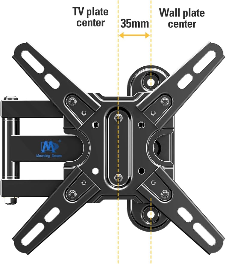 Mounting Dream UL Listed TV Mount Swivel and Tilt for Most 13-42 Inch TVs, Full Motion TV Wall Mount Bracket with Articulating Arm, Max VESA 200x200mm, Loading 50 lbs, MD2465