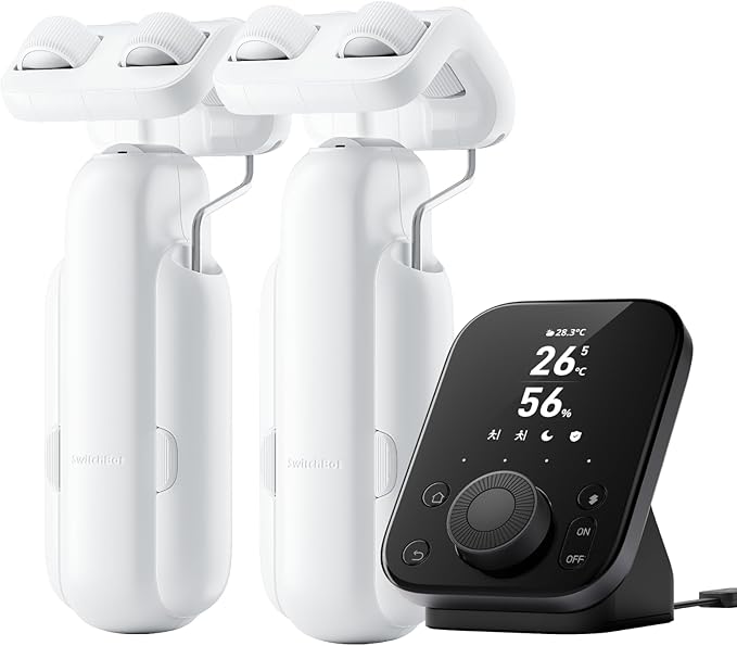 SwitchBot Smart Automatic Curtain Opener 2 Packs with Hub3 - Bluetooth Remote Control with App/Timer, High-Performance Motor, Unlimited Power, Compatible with Alexa, Google Home, HomeKit