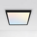 ASD LED 12" Square Flush Mount Ceiling Light Fixture, Low Profile Surface Lighting | 5CCT, Dimmable, Ultra-Thin, ETL Listed | 24W 1700LM 2700-6000K 120V | Kitchen, Bedroom, Hallway Lamp | Black