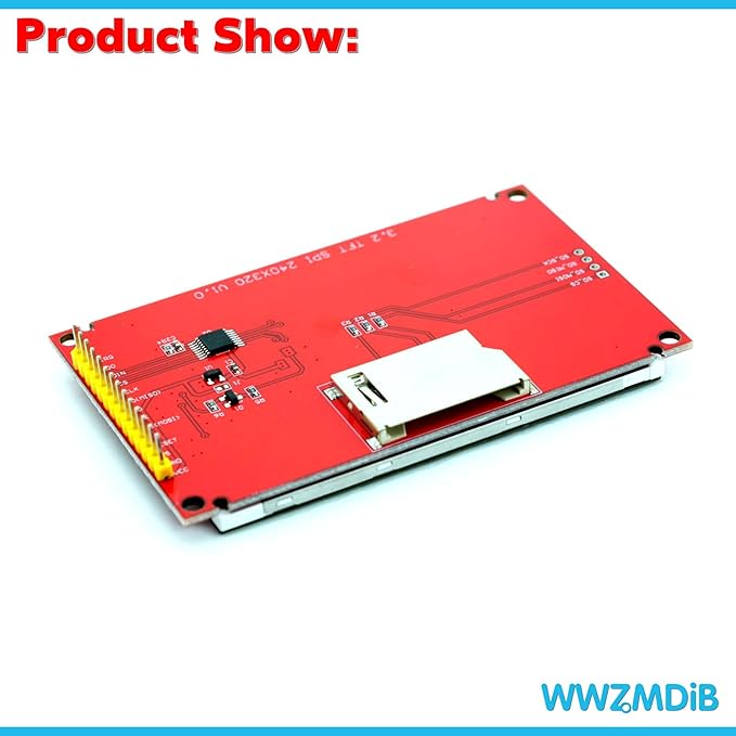 WWZMDiB TFT LCD Touch Display Module SPI Interface for Arduino (3.2", 320x240, ILI9341)