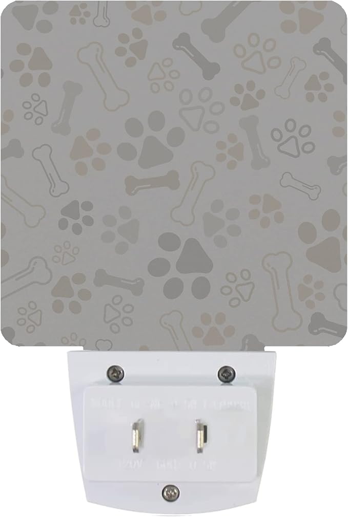 Smoaffly Dog Cat Paw Print Bones Night Light Plug-in LED Nightlights Auto Sensor Night Lamp Dusk-to-Dawn Lamp Home Decor for Nursery Children Girls Boys
