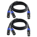 Seefeful XLR Splitter Cable, 1 XLR Female to 2 Male Patch Y Cable Balanced Microphone Splitter Cord Audio Adaptor (5FT-2pack)