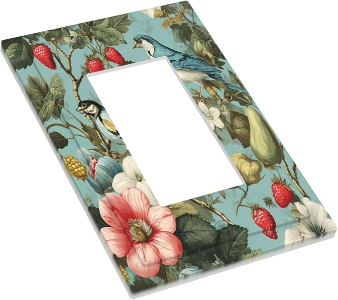 Bvtewkhz William Morris Flower 1 Gang Single Rocker Wall Plate Cover Decorative Light Switch Covers Electrical Faceplate Switch Plates for Bathroom Kitchen Home