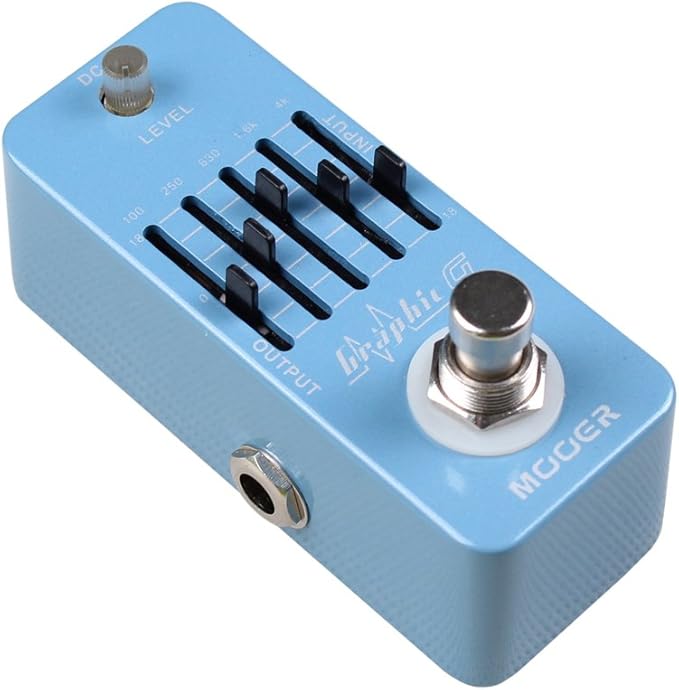 MOOER Micro EQ equalizer pedal, 100 Hz ~ 4 kHZ range, 5 banks adjustment and global gain adjustment (G graph)