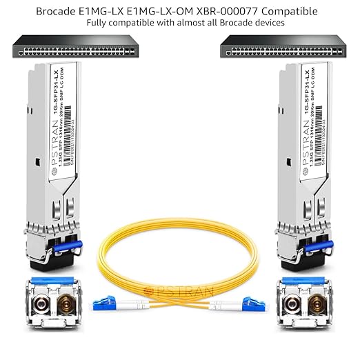 OPSTRAN 1000BASE-LX/LH SFP Optical Transceiver Module Compatible with Brocade E1MG-LX E1MG-LX-OM XBR-000077 1310nm 20km DOM Duplex LC SMF 4 Pack
