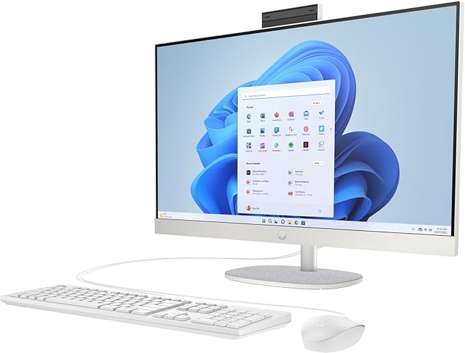 HP 27 FHD AIO PC (Intel 12-Core Ultra 7 255U, 64GB DDR5 RAM, 2TB SSD + ext 256GB SSD Dock, MS Office 2021, W11 Pro, HDMI, RJ45, WiFi 6, FHD Webcam, Wireless KB+Mouse) - All in One Business Desktop