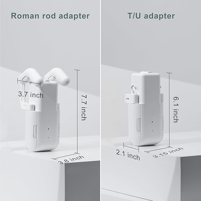 Takkicept Automatic Curtain Opener Electric: Smart Remote Control Closer｜Long-Lasting Battery/Type-C｜No Drill for 8-40mm Roman Rods/T-Tracks & U-Rails｜Quiet Motor Robot for Bedroom/living room