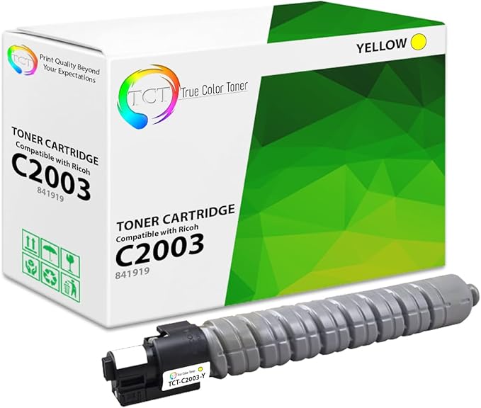 TCT C2003 Toner Cartridge 4 Pack - Compatible Replacement for Ricoh Aficio 841918 841921 841920 841919 Works with Ricoh Aficio MP C2003 2503 Printers (Black Cyan Magenta Yellow)