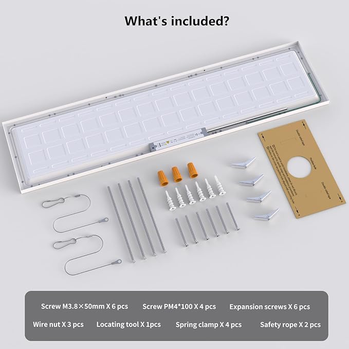 AIKVSXER 48 Pack 1x4 LED Flat Panel Light, 50W 5500LM Surface Mount Ceiling Fixture, 3CCT (3000K/4000K/5000K), Ultra-Thin 48In, 10-100% Triac Dimmable for Kitchen, Garage, Office, Basement