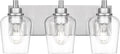 METWET Bathroom Light Fixtures, 3-Light Modern Vanity Light with Clear Glass Wine Glass-Shaped Shade, Vanity Lighting Fixtures Over Mirror, Brushed Nickel, VL155-BN-3