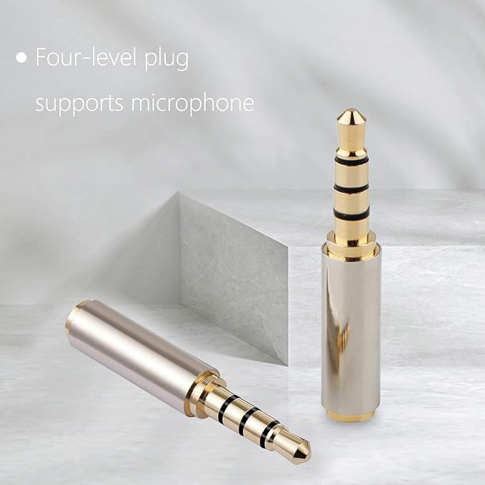 Mizi [2 Pack 3.5mm Male to 2.5mm Female Stereo Audio Adapter Headset Converter Connector for Smartphones, Headphone, Mic, Tablets - Silver