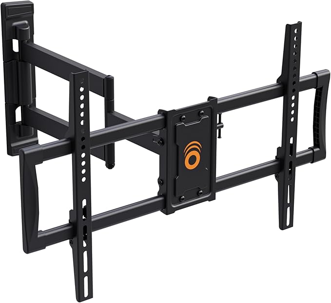 ECHOGEAR Corner TV Wall Mount for Big TVs - 24 Inches of Extension Plus Smooth Full Motion - Mount TVs Up to 65" in The Corner Or Up to 75" On A Flat Wall - Drilling Template & Cable Ties Included