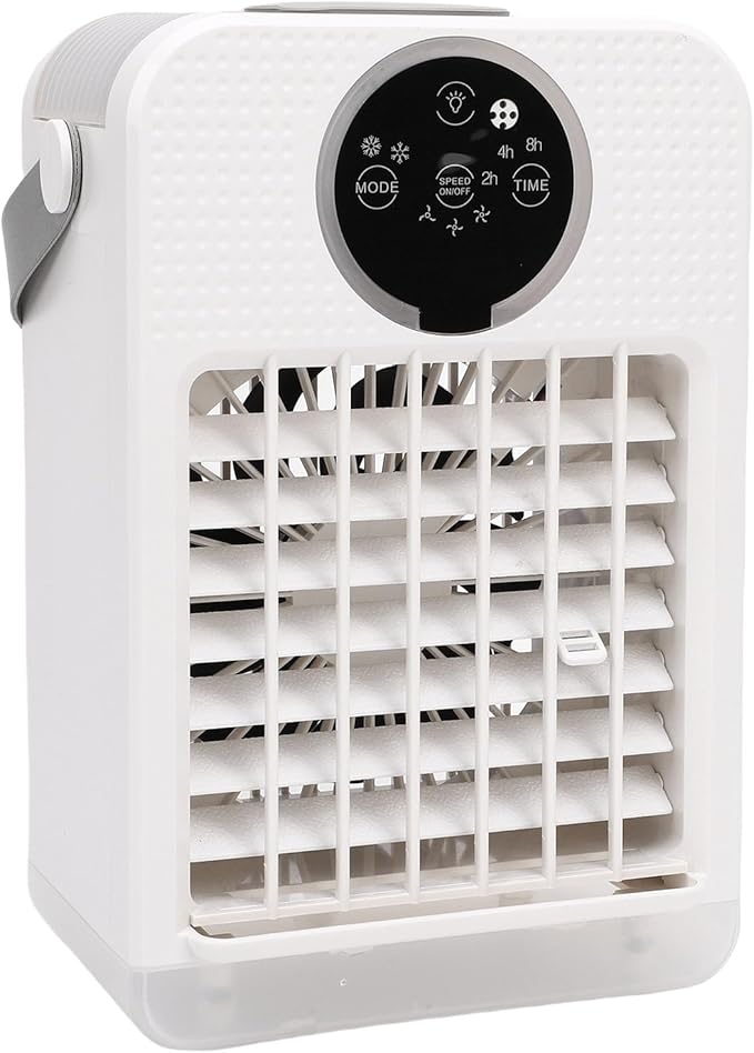Marhynchus 4 in 1 Portable Air Conditioner, 700ML Evaporative Cooler with 3 Speeds 7 Colors Light 2-8h Timer for Room Office Car Camping