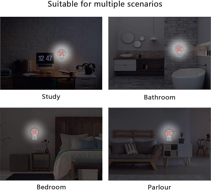 Pigsaly Led Night Light Gold Star Christmas Red White Candy Cane Lollipops Night Light Plug in Wall Lamp Smart Dusk to Dawn Sensor Nightlight Led Lamp Energy Saving Lights Gift for Kids Room Bedroom