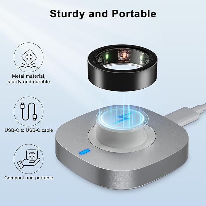 ZOOROO Charger Compatible with Oura Ring Gen 3 Size 11, Fast Charging Dock with USB-C Cable