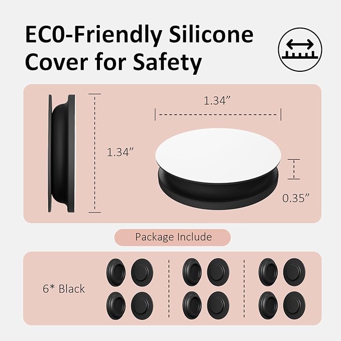 Vaszu Remote Control Holder Magnetic Wall Mount Self-Adhesive, 6 Pack Upgraded Silicone Remote Organizer Storage 360° Rotation Wall Holder for Home Office TV, Fan and Air Conditioner Remote Control