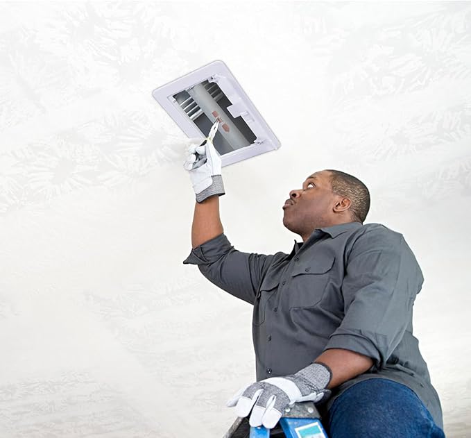 Suteck Plastic Access Panel for Drywall Ceiling 6 x 9 Inch Reinforced Plumbing Wall Access Doors Removable Hinged White