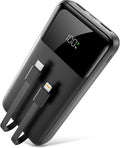 Portable Charger, 40000mAh Power Bank 22.5W Fast Charging, Built-in 2 Output Cable, Type-C Mobile Charger 5 Devices Simultaneously LCD Display for iPhone and Android Phones and Most Electronic Devices