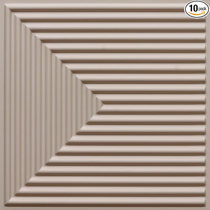 From Plain To Beautiful In Hours 9004 Depth Tier PVC 12 in x 12 in Peel and Stick Wall Panels (Covers / 10 sq.ft), Rodeo Dust, 10 Piece