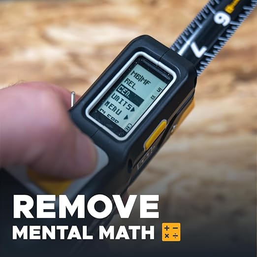 REEKON T1M Utility Digital Tape Measure 16ft (English) – Bluetooth Smart Measuring Tool, 1/32” Accuracy, Saves 1000+ Measurements, LCD Display, 150 Hour+ Battery Life & Rechargeable