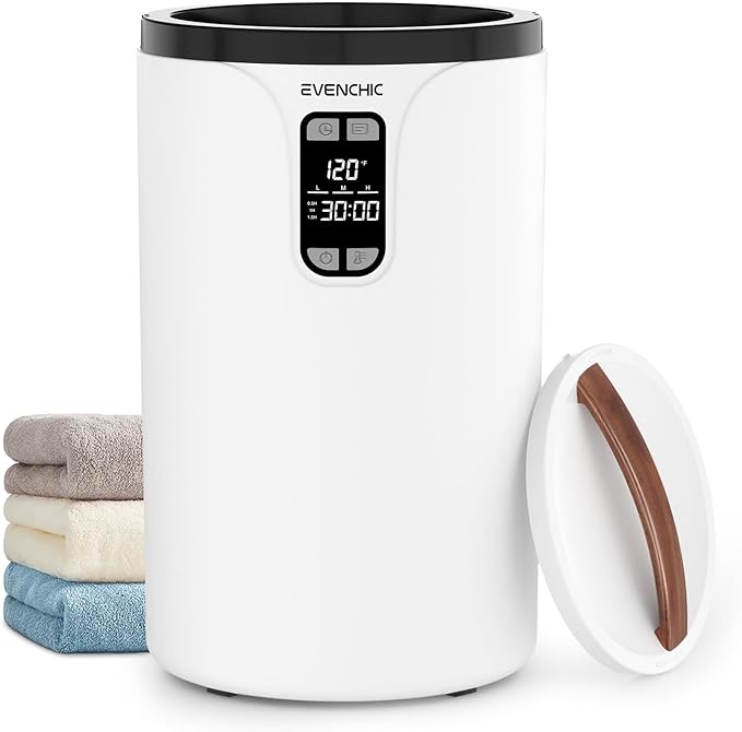 Evenchic Towel Warmer, 20L Hot Towel Warmers for Bathroom with 24H Timer, Temperature Adjustable, LED Display, Auto Shut Off, Even Heated for Oversized Towels, Bathrobes, Valentine Gifts