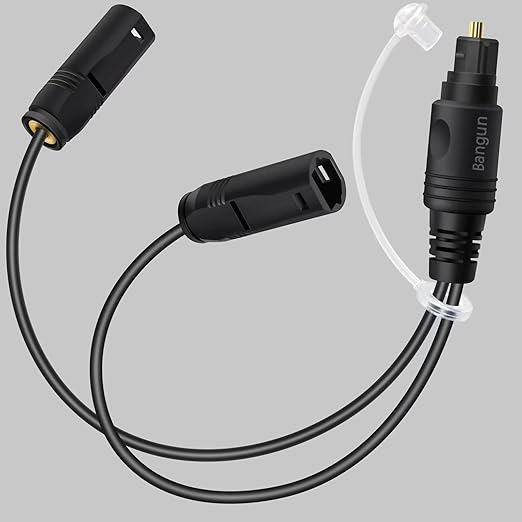 1x2 Digital Audio Splitter, Toslink Digital Fiber Optic Audio Splitter 1 Male Input 2 Female Output (for Home Theatre, Xbox, PS3/PS4)