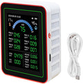 Air Quality Meter 18 in 1 Portable Battery Powered Indoor Air Quality Monitor with CO2 TVOC HCHO PM2.5 PM10 Temp Humidity Detection Data Storage for Home Office School