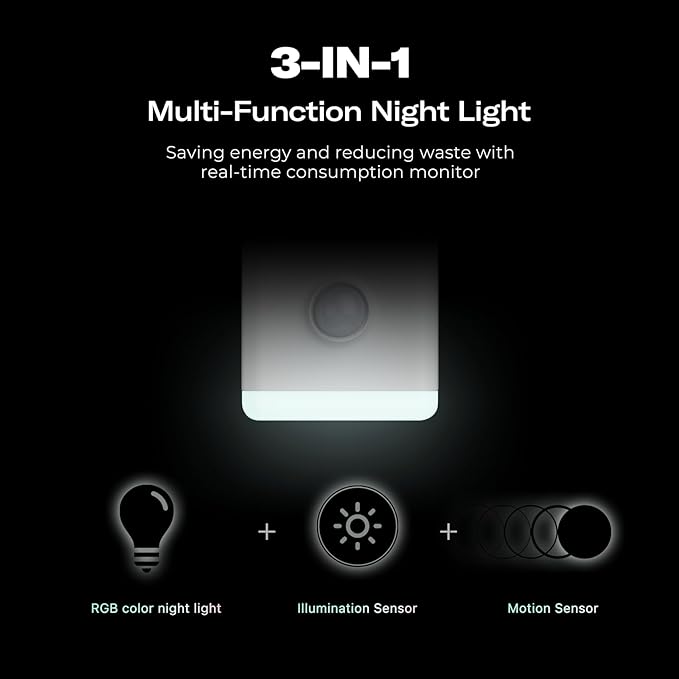 THIRDREALITY Multi-Function Night Light, Zigbee Repeater, 3-in-1 Combines a Motion Sensor, a Illumination Sensor and RGB Color Night Light, 1-100% Adjustable Brightness, Zigbee hub Required