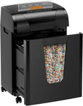 Suntiko Paper Shredder, 18-Sheet Cross Cut Level P-4, Shred Paper/Credit Card/CD, with Large Pull Out Bin，Insert Auto Jam Proof System Shredder for Home&Office