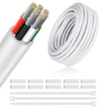 18 Gauge 8 Conductor Electrical Wire, 49.2FT Low Voltage 18/8 Tinned Copper Stranded 8 Wire Cable, 18 AWG White Flexible Extension Power Cord for Sprinkler, Thermostat, Speaker, Irrigation, Automotive