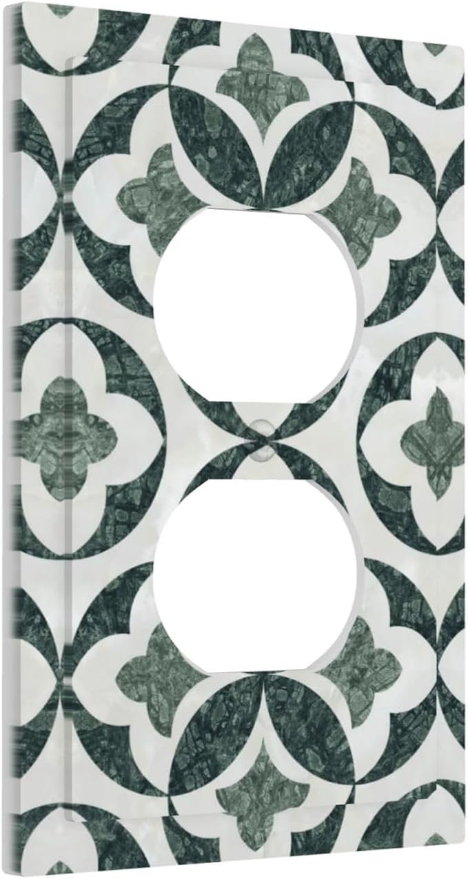 Bvtewkhz Green Luxury Modern Cubic Marble Cubic Marble Duplex Outlet Decorative Light Switch Covers Electrical Faceplate Switch Plates for Bathroom Kitchen Home