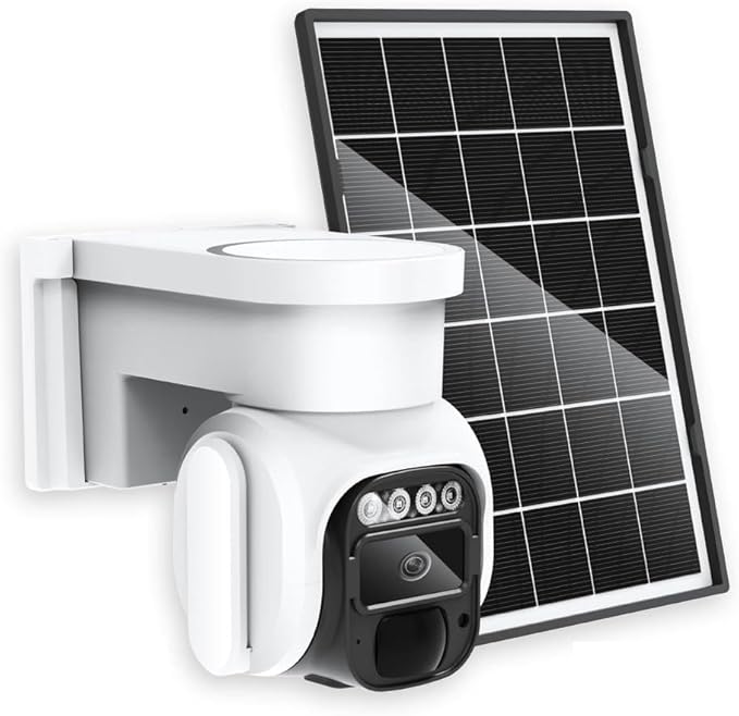 4G LTE Cellular Security Camera Wireless Outdoor，No Wifi Solar Powered Outside Camera , 2K Color Night Vision, PIR Motion Sensor, 360° Live View, 2-Way Audio, SIM Card $ SD Card Included, Free Trial