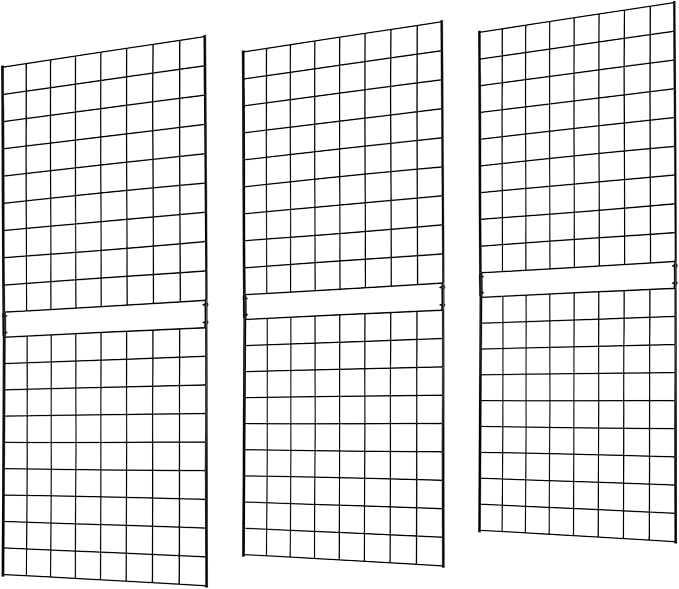 7RiversART Grid Wall Commercial Grade Gridwall Panels – Heavy Duty Grid Panel for Any Retail Display Wall Grid 2' Width x 5' Height, Black (Pack of 3) Easily Portable