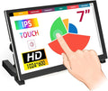 ELECROW 7 Inch Touchscreen Monitor for Raspberry Pi - 1024x600 IPS Capacitive Touch Screen HD Mini LCD Display with Stand Compatible with Raspberry Pi 5/4B/3B+/3B, BB Black, Win11/10/8/7, Driver Free