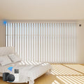 Blindify Motorized Vertical Blinds Compatible with Alexa Google Home, Blackout Sliding Door Shades Smart Vertical Blinds Remote Control Customize, White