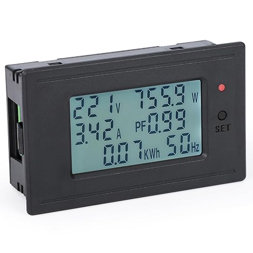 DROK AC Digital Multimeter with Internal CT Voltmeter Ammeter Watt Meter 40-280V, Volt Amp Tester Voltage Amp Power Energy Meter 20A, for Solar Panels Inverter Generator