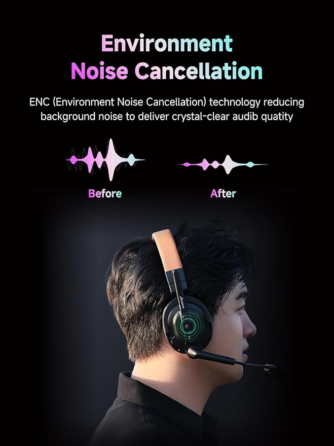 Accsoon Como SE Wireless Intercom Headset System Full-Duplex 2.4GHZ 1312FT Range 30H, 5 Person Team Communication Headset Intercom with Noise Cancellation for Filming Shoot Gruop Talk(1 Host 4 Remote)