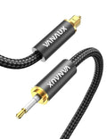 VANAUX Toslink to Mini Toslink Optical Audio Cable 24K Gold-Plated Digital S/PDIF Fiber Optic Cables for Home Theater, Sound Bar,TVs/Amplifiers/Hi-Fi Systems (Mini Toslink to Toslink, 5ft/1.5m)