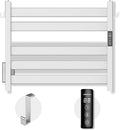 K&KALONZO Towel Warmer for Bathroom, Wall-Mounted 5-Bar Heated Towel Rack with Built-in Timer, Waterproof Electric Towel Heater, Support Plug-in and Hardwired, Brushed, EL18S
