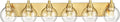 METWET Bathroom Light Fixtures, 6 Light Brushed Gold Vanity Light, 38 Inch Modern Wall Sconces with Globe Clear Glass Shade, Vanity Lighting Fixtures Over Mirror, VL195-BG-6