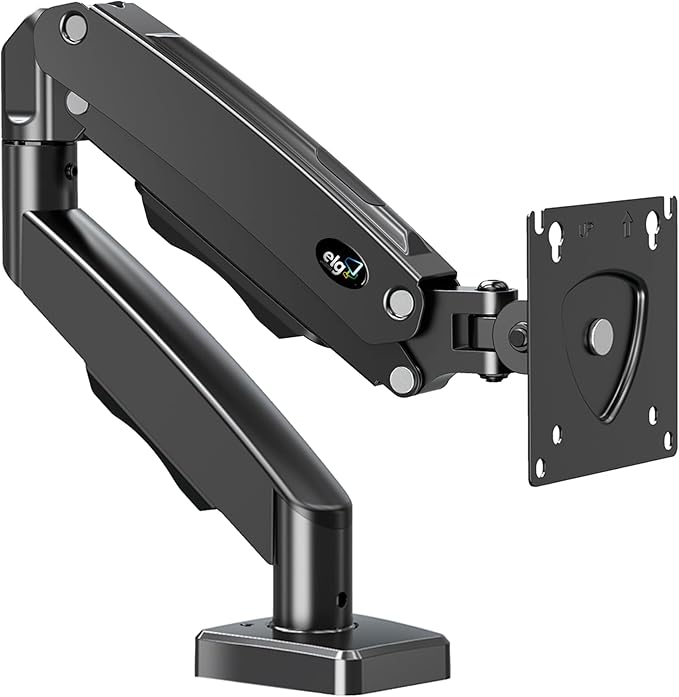 ELG Full Motion Swivel Single Monitor Desk Mount Stand: Empower Your Workspace with Unmatched Flexibility for 17” to 35'' Displays (4.4lbs to 19.8lbs Load) - F80N Model in Striking Black