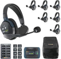 EARTEC HUB7S Ultralite-HD 7 Person Full Duplex Wireless Intercom Headset Communication System, Single Ear Headsets, Up to 1000ft Range, U.S. Company