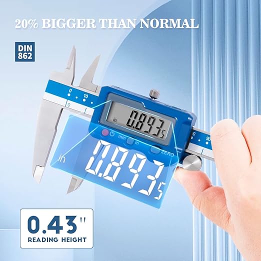 Dasqua 12”/300mm Digital Caliper, Stainless Steel Precision Measuring Tool with Advanced Dual Chip, Large LCD, Resolution 0.0005”/0.01mm, Accuracy ±0.0012”/0.03mm