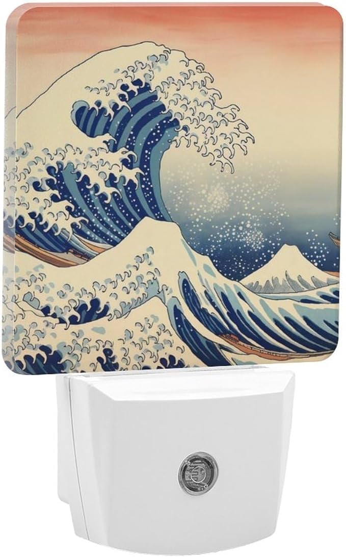 YKJAHSD Ocean Waves Night Light, Plug into Wall Decor Nightlights for Bedroom, Bathroom, Hallway, Kitchen, with Dusk to Dawn Light Auto Sensors LED Night Lights for Boys Girls Women Men Room Gifts
