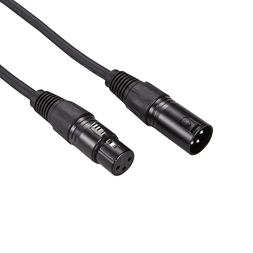 MFL. 6.6 ft Flexible DMX Cable 3 Pin Signal XLR Male to Female Cable Wire for Stage Lighting DJ Lights, 110 Ohms Impedance, Black, 4 Pack
