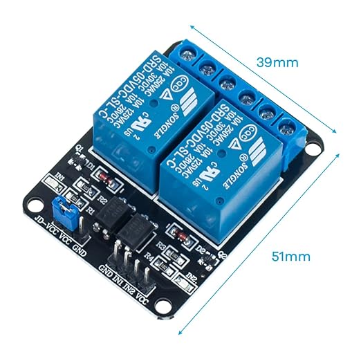 Hosyond 6Pack 2 Channel DC 5V Relay Module with Optocoupler Relay Board for Arduino Raspberry Pi MEGA2560