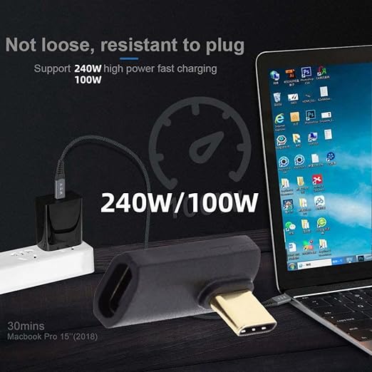 chenyang USB C Connector USB4 Type C 240W Power 40Gbps Data 8K Video Extension Connector Adapter Low Profile Right Angled