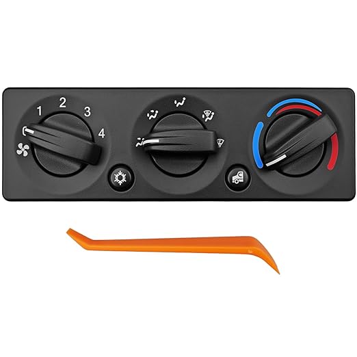 Q21-6012 HVAC A/C Heater Climate Control Module Panel Fit for Peterbilt 384 2008-2015, Cab HVAC Temperature Control Panel Switch Replace Q216012 with 3 Knobs & 2 Buttons
