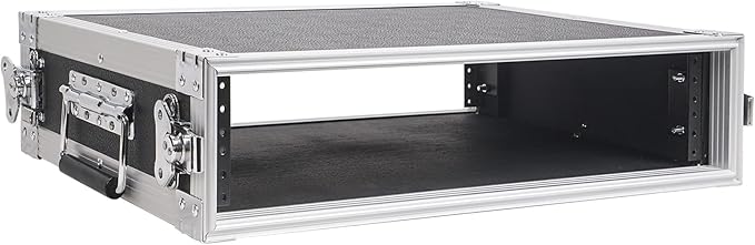 Sound Town 2U PA/DJ Rack/Road Case, 2-Space, with 16” Rackable Depth, Plywood, Metal Ball Corners - Pro Tour Grade (STRC-2U)